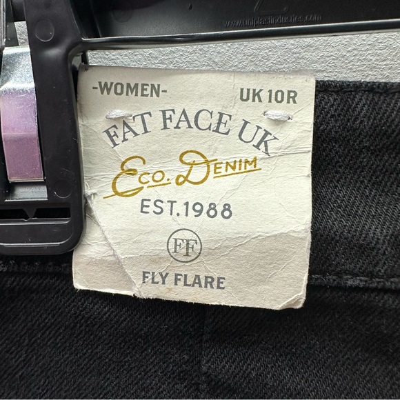 Womens Fat Face Black Fly Flare Jeans US 6 Regular New Bootleg Dark Trousers - Picture 13 of 13
